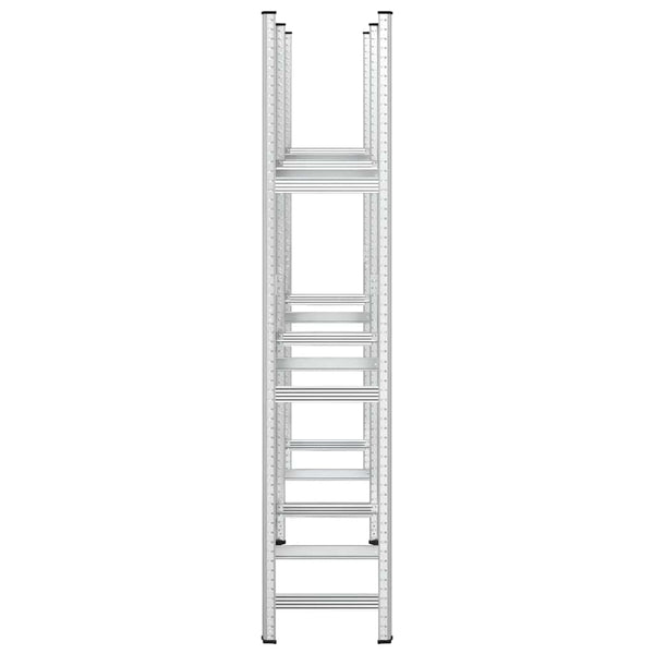 3-kerroksiset rengashyllyt 2 kpl hopea 110x40x200 cm teräs