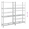 3-kerroksiset rengashyllyt 2 kpl hopea 110x40x200 cm teräs