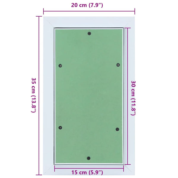 Access Panel Vihreä ja hopea 20 x 35 cm Alumiini ja kipsilevy