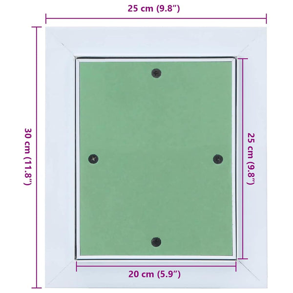 Access Panel Vihreä ja hopea 25 x 30 cm Alumiini ja kipsilevy