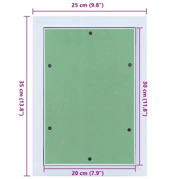Access Panel Vihreä ja hopea 25 x 35 cm Alumiini ja kipsilevy