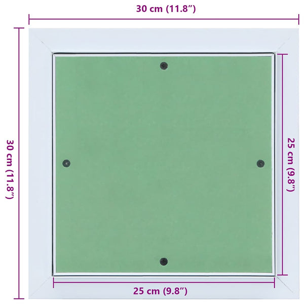 Access Panel Vihreä ja hopea 30 x 30 cm Alumiini ja kipsilevy