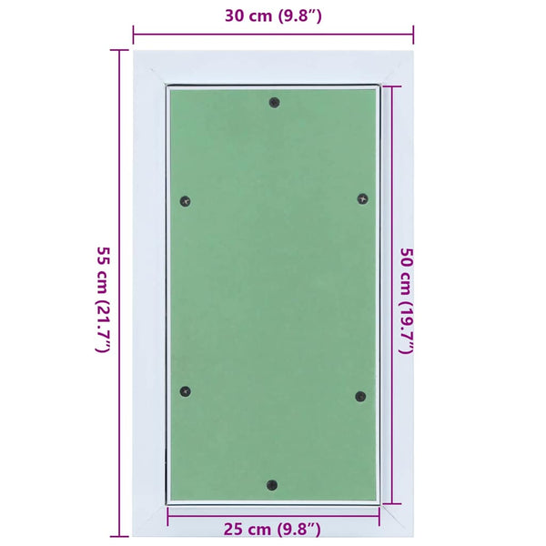 Access Panel Vihreä ja hopea 30 x 55 cm Alumiini ja kipsilevy