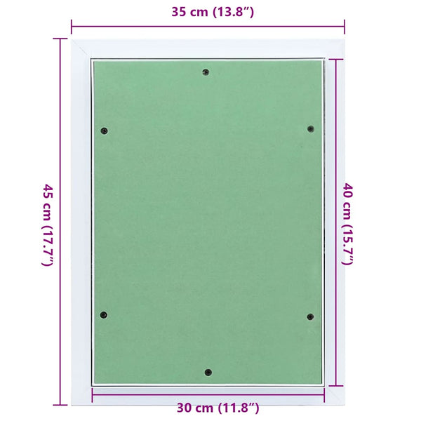 Access Panel Vihreä ja hopea 35 x 45 cm Alumiini ja kipsilevy