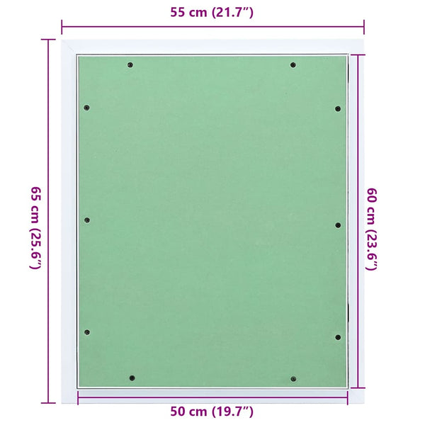 Access Panel Vihreä ja hopea 55 x 65 cm Alumiini ja kipsilevy