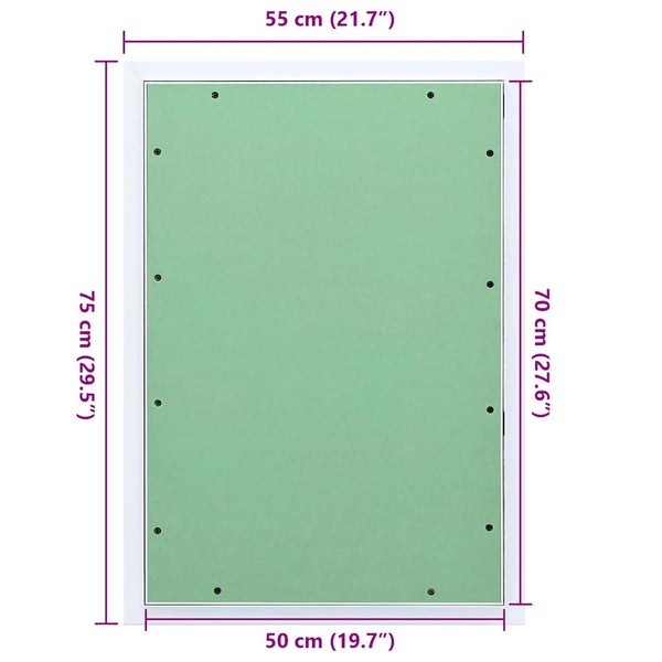 Access Panel Vihreä ja hopea 55 x 75 cm Alumiini ja kipsilevy