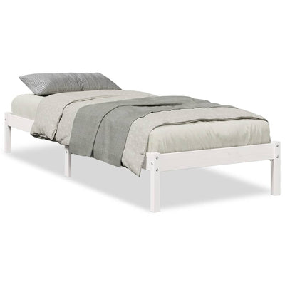 Sängynrunko erikoispitkä ei patjaa valk. 80x210 cm täysi mänty
