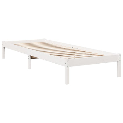 Sängynrunko erikoispitkä ei patjaa valk. 80x210 cm täysi mänty