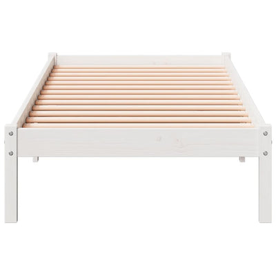 Sängynrunko erikoispitkä ei patjaa valk. 90x210 cm täysi mänty