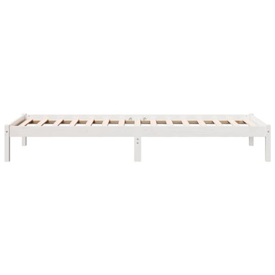 Sängynrunko erikoispitkä ei patjaa valk. 90x210 cm täysi mänty