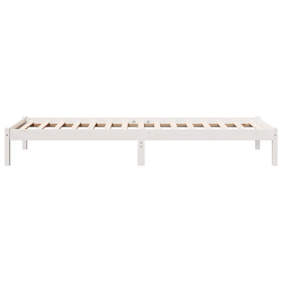 Sängynrunko erikoispitkä ei patjaa valk. 100x210 cm täysi mänty