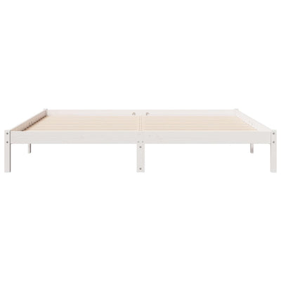 Sängynrunko erikoispitkä ei patjaa valk. 180x210 cm täysi mänty