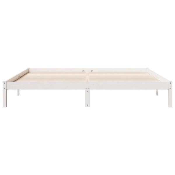 Sängynrunko erikoispitkä ei patjaa valk. 200x210 cm täysi mänty