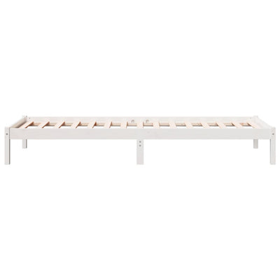 Sängynrunko erikoispitkä ei patjaa valk. 80x220 cm täysi mänty