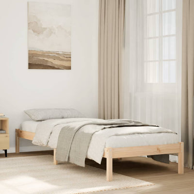 Sängynrunko erikoispitkä ilman patjaa 100x220 cm täysi mänty