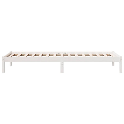 Sängynrunko erikoispitkä ei patjaa valk. 100x220 cm täysi mänty