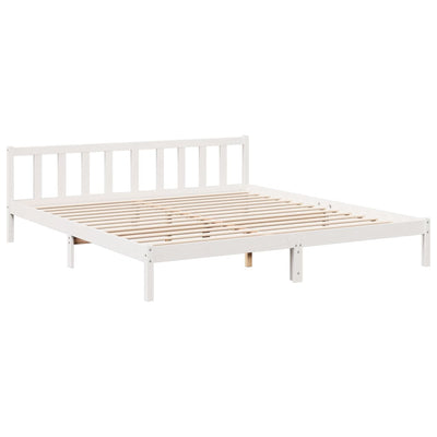 Sängynrunko erikoispitkä ei patjaa valk. 200x210 cm täysi mänty