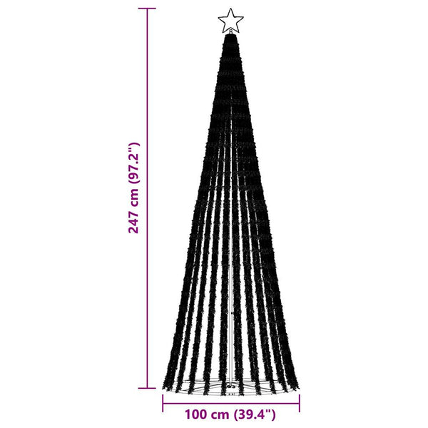 LED joulukuusi 475 LEDiä Värikäs 247 cm