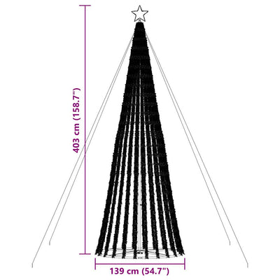 Kylmävalkoinen led joulukuusi Bisica 403cm (1028 ledit)