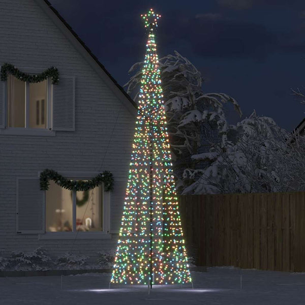 LED-joulukuusi piikeillä 1534 LEDiä Värikäs 500 cm