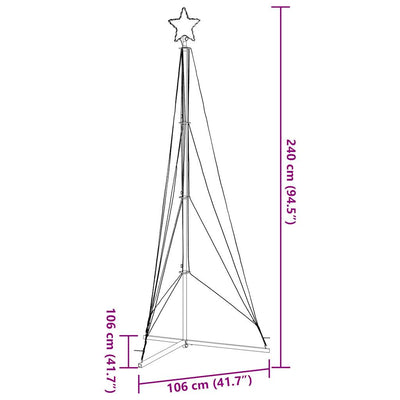 Värikäs led joulukuusi Vichentia 240cm (483 lediä)