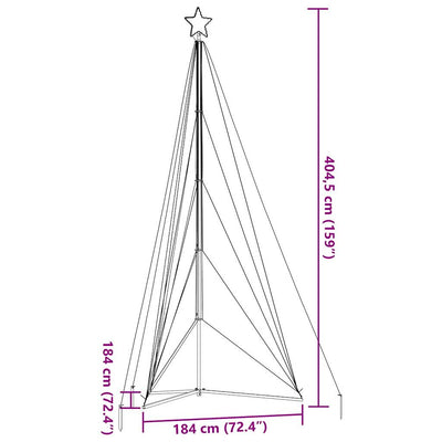 Joulukuusen LED-valot 615 LED-valoa värikäs 400 cm