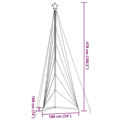 joulukuusenvalo 861 LEDiä Kylmävalkoinen 480 cm