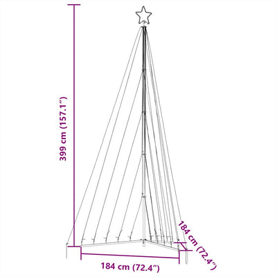 Joulukuusen LED-valot 570 LED-valoa sininen 400 cm