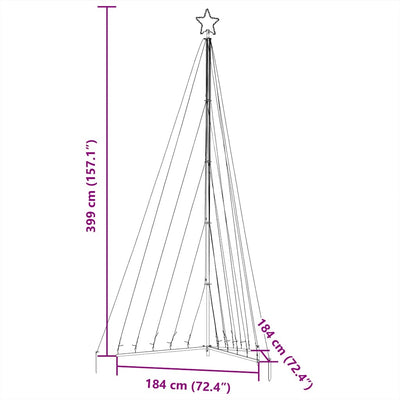 Joulukuusen LED-valot 570 LED-valoa värikäs 400 cm