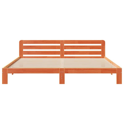 Sängynrunko ilman patjaa vahanruskea 200x200 cm täysi mänty