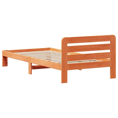 Sängynrunko ilman patjaa vahanruskea 75x190 cm täysi mänty