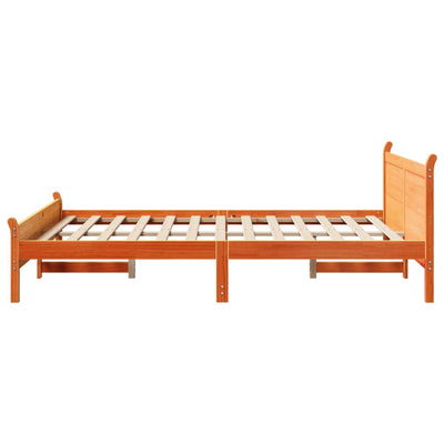 Sänky ilman patjaa vahanruskea 140x190 cm täysi mänty