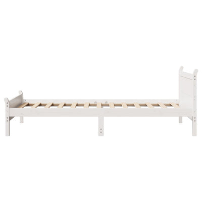 Sängynrunko ilman patjaa päädyllä 75x190 cm täysi mänty