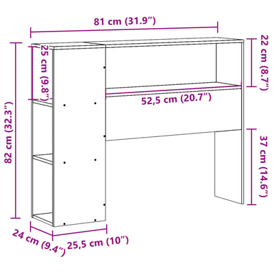 Sängynpääty säilytystilalla vahanruskea 75 cm täysi mänty