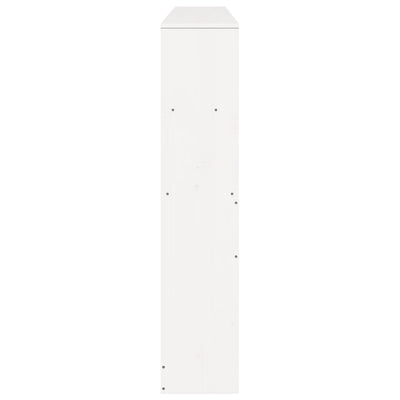 Valkoinen sängynpääty säilytystilalla Saluc 180cm (mänty)