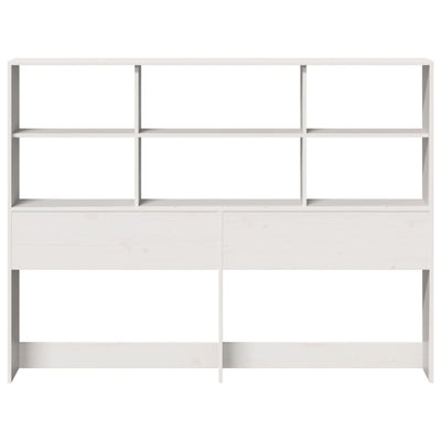 Sängynpääty säilytystilalla valkoinen 160 cm täysi mänty
