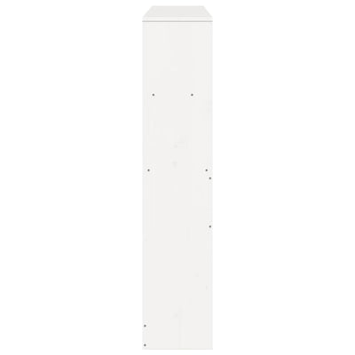 Sängynpääty säilytystilalla valkoinen 160 cm täysi mänty