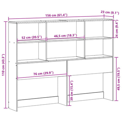 Sängynpääty säilytystilalla 150 cm täysi mänty