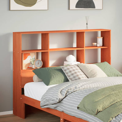 Vahanruskea sängynpääty säilytystilalla Saluc 135cm (mänty)