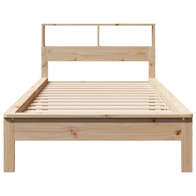 Sänky kirjahyllyllä ilman patjaa 100x200 cm täysi mänty