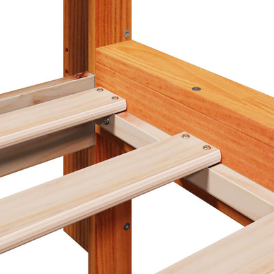 Vahanruskea sänky/kirjahylly ei patjaa Fanut 100x200cm (mänty)