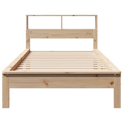 Sänky kirjahyllyllä ilman patjaa 90x200 cm täysi mänty