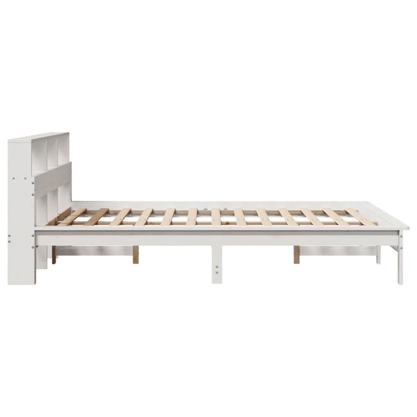 Sänky kirjahyllyllä ei patjaa valkoinen 120x190 cm täysi mänty