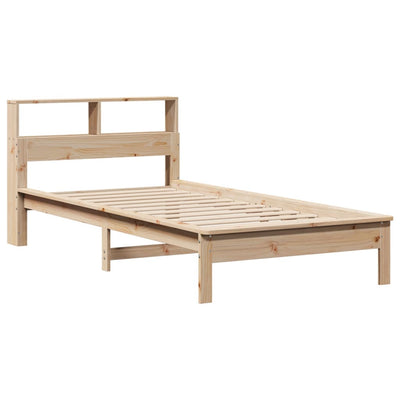 Sänky kirjahyllyllä ilman patjaa 75x190 cm täysi mänty