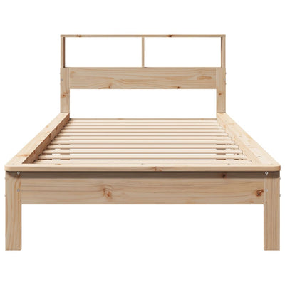 Sänky kirjahyllyllä ilman patjaa 75x190 cm täysi mänty
