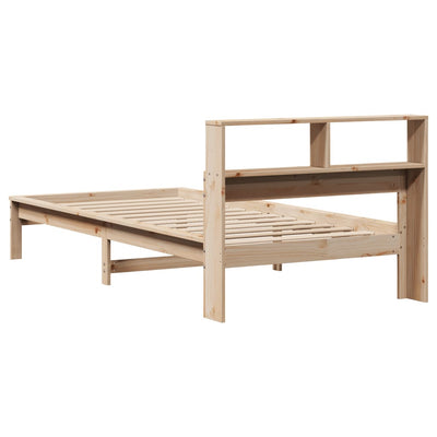 Sänky kirjahyllyllä ilman patjaa 75x190 cm täysi mänty