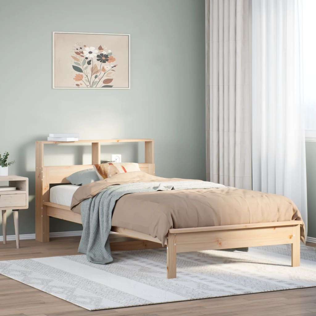 Sänky kirjahyllyllä ilman patjaa Fanut 75x190cm (mänty)