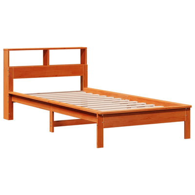 Sänky/kirjahylly ilman patjaa vahanruskea 75x190 cm täysi mänty
