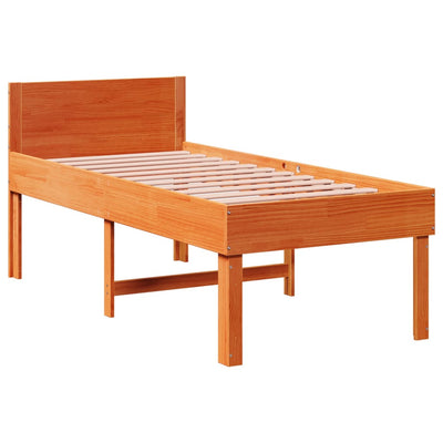 Sängynrunko ilman patjaa vahanruskea 90x200 cm täysi mänty