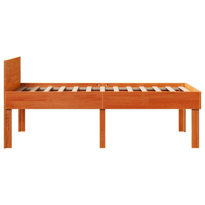 Sängynrunko ilman patjaa vahanruskea 75x190 cm täysi mänty